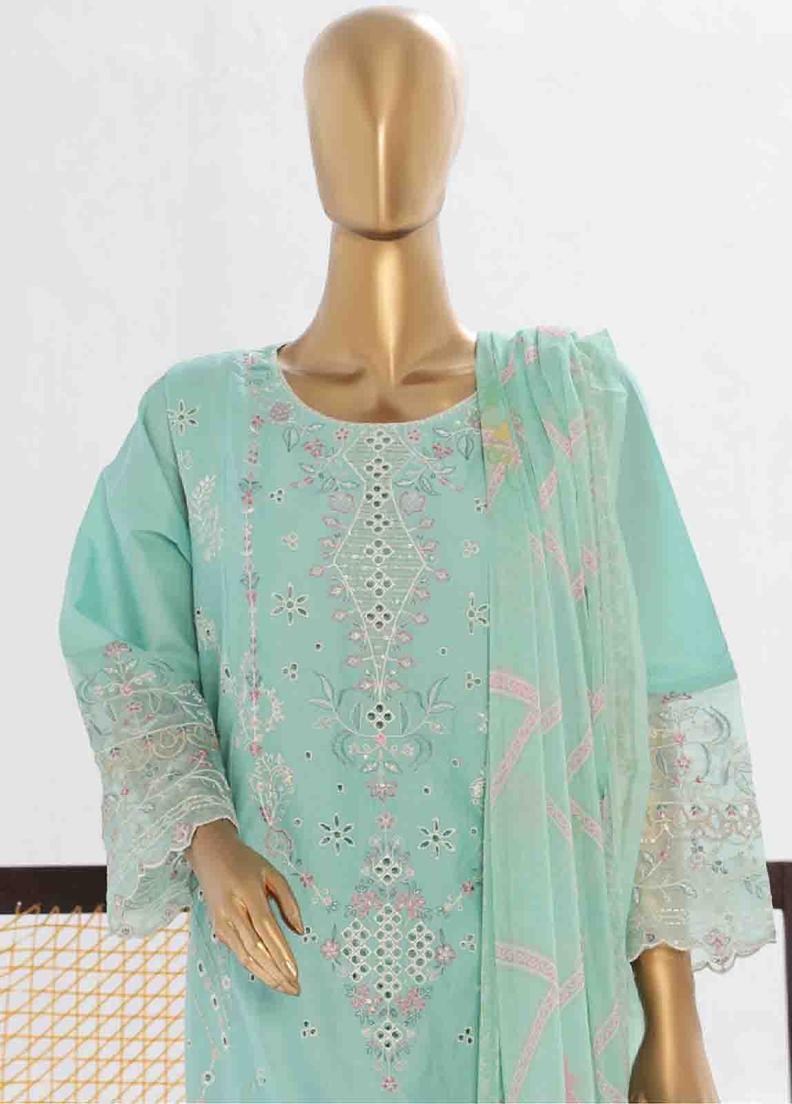 Bin Saeed Fabric - LF-149 R- 3 Piece Luxury Embroidered Stitched Suit