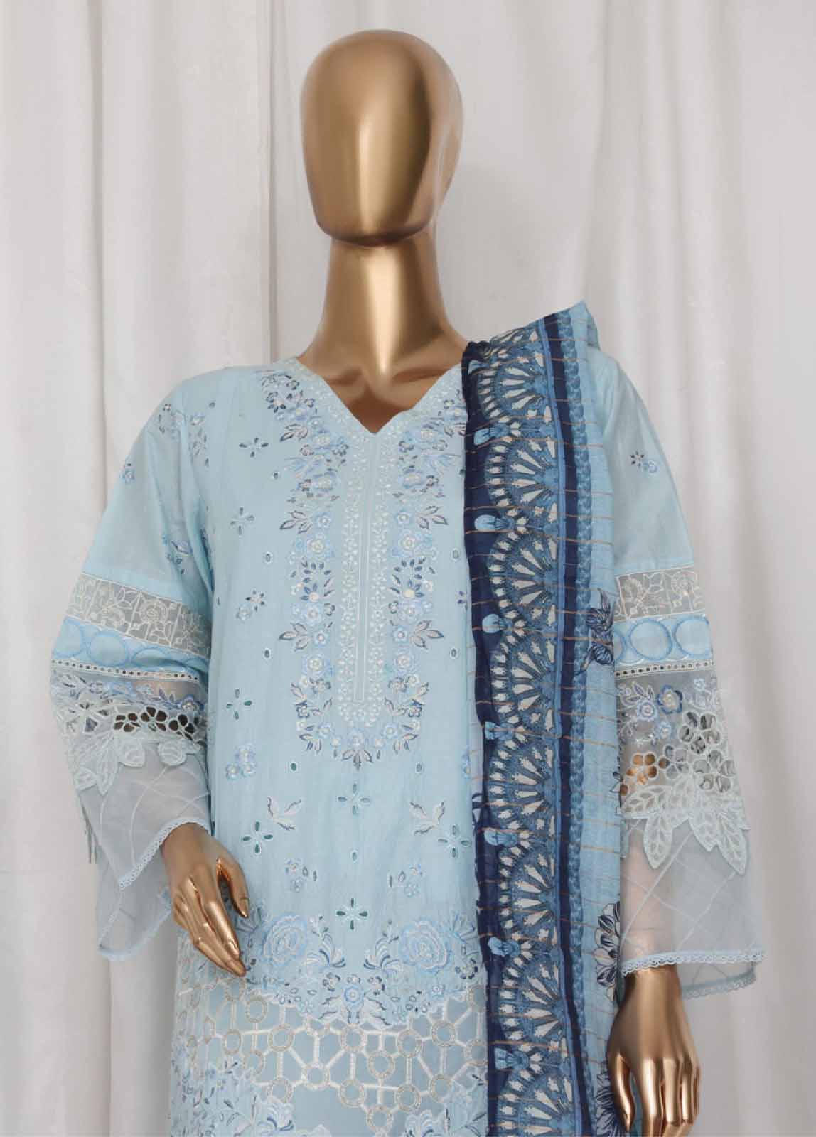Bin Saeed Fabric - LF-150C- 3 Piece Luxury Embroidered Stitched Suit