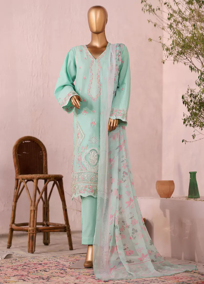 LF-2532-EMB- 3 Piece Luxury Embroidered Stitched Suit