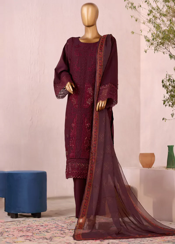 LF-2533-EMB- 3 Piece Luxury Embroidered Stitched Suit