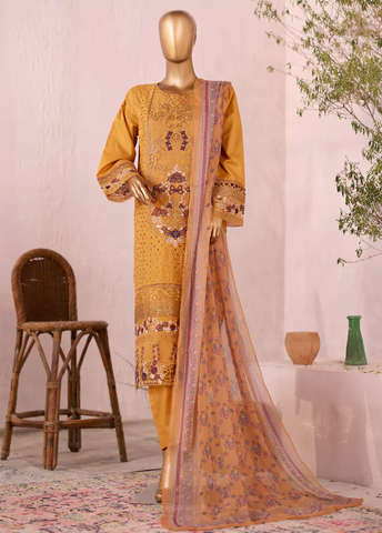 LF-2534-EMB- 3 Piece Luxury Embroidered Stitched Suit