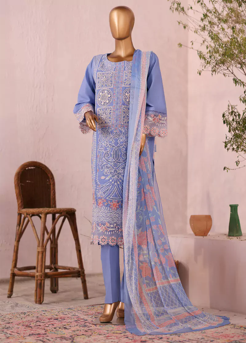LF-2571-EMB- 3 Piece Luxury Embroidered Stitched Suit