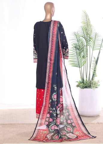 3 Piece Blue Color Embroidered Lawn Shirt with Embroidered Trouser & Dupatta