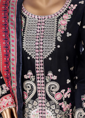 3 Piece Blue Color Embroidered Lawn Shirt with Embroidered Trouser & Dupatta