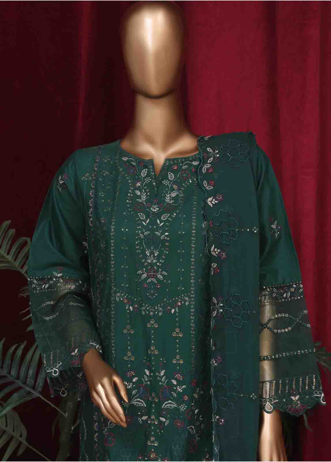 Bin Saeed Fabric - LF-36- 3 Piece Luxury Embroidered Stitched Suit