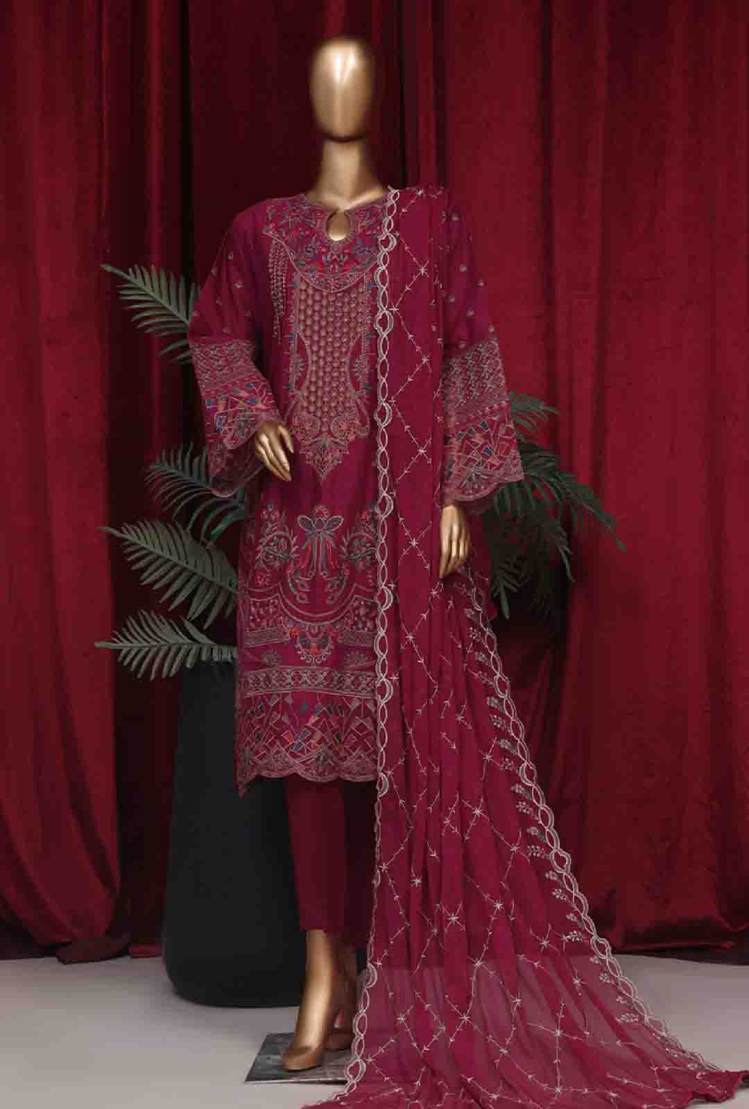 LF-D-39 C- 3 Piece Luxury Embroidered Stitched Suit