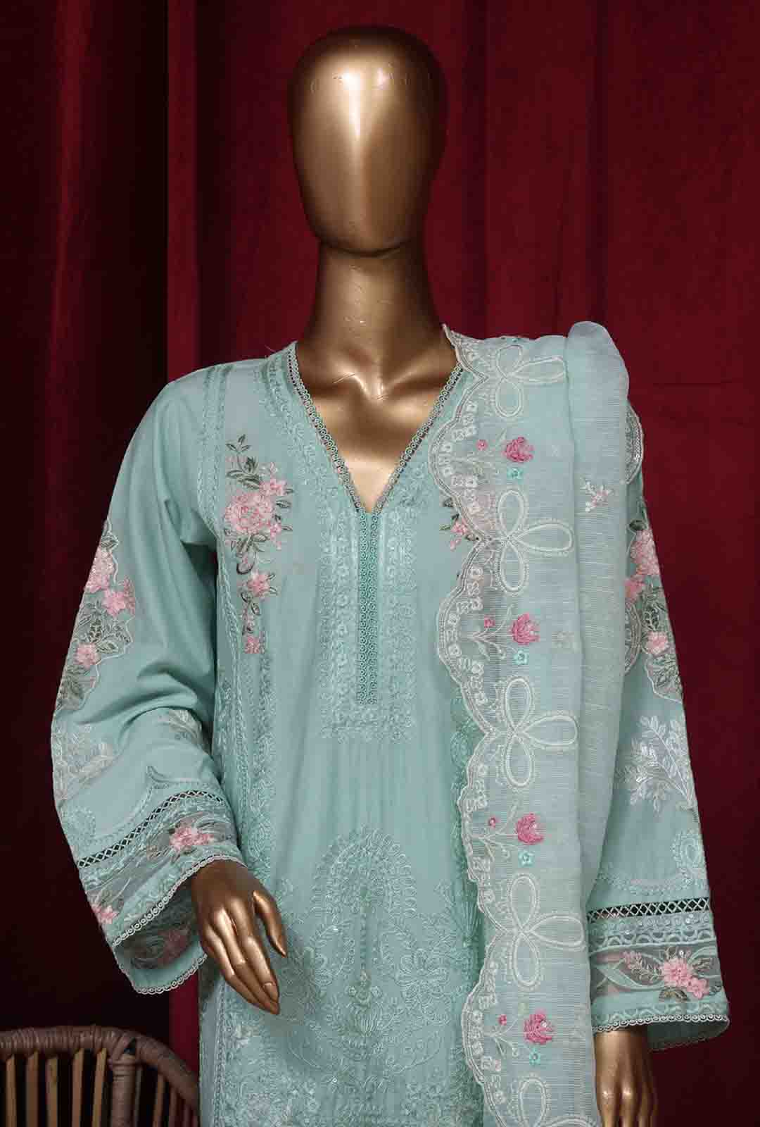 Bin Saeed Fabric - LF-43- 3 Piece Luxury Embroidered Stitched Suit
