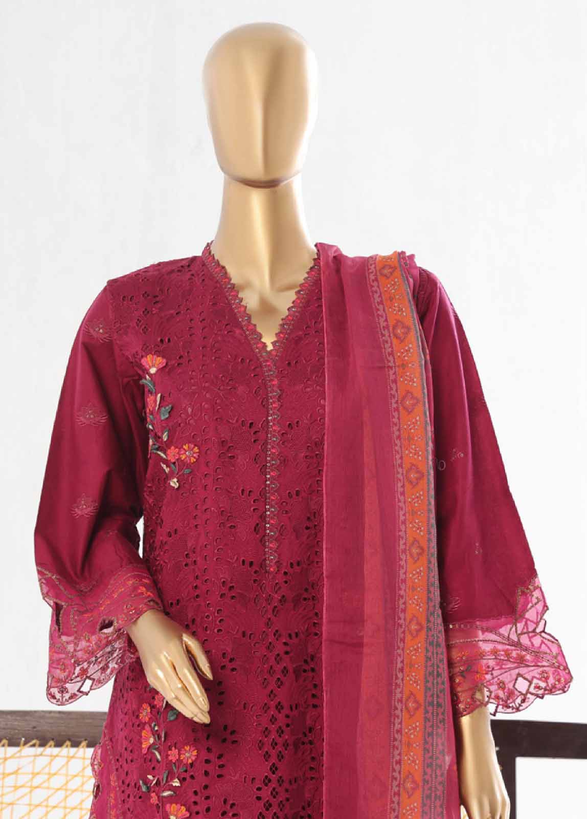 Bin Saeed Fabric - LF-45- 3 Piece Luxury Embroidered Stitched Suit