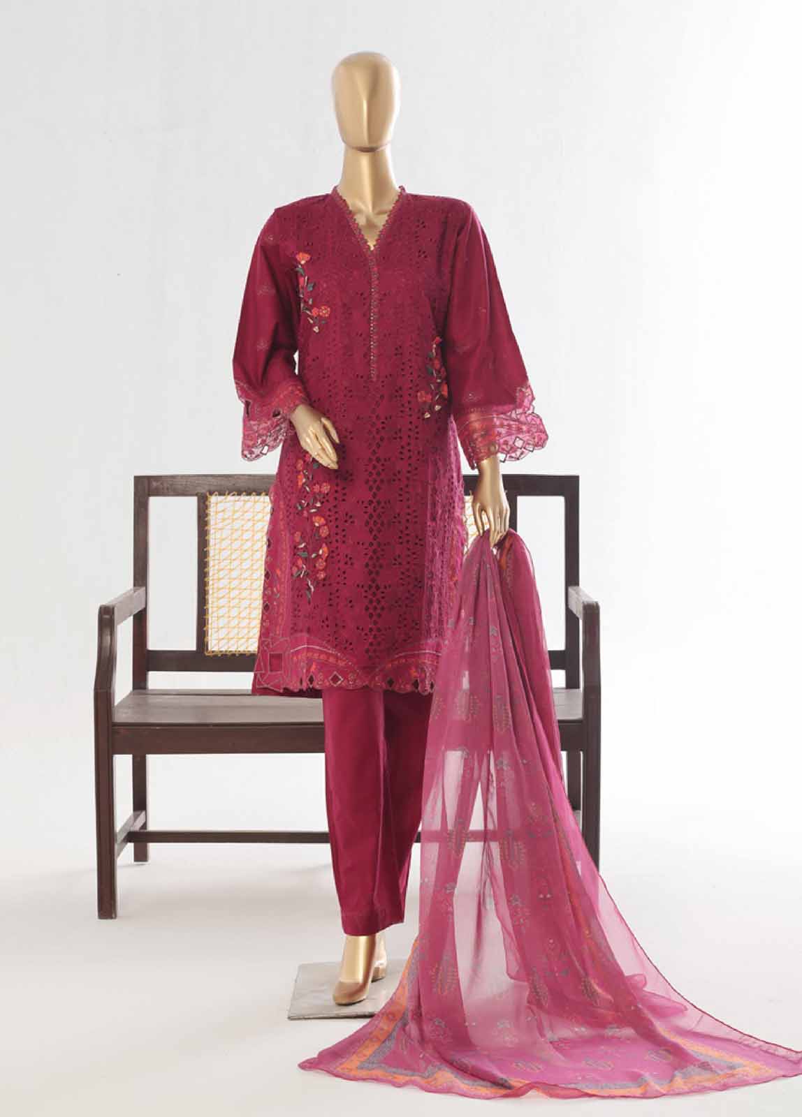 Bin Saeed Fabric - LF-45- 3 Piece Luxury Embroidered Stitched Suit