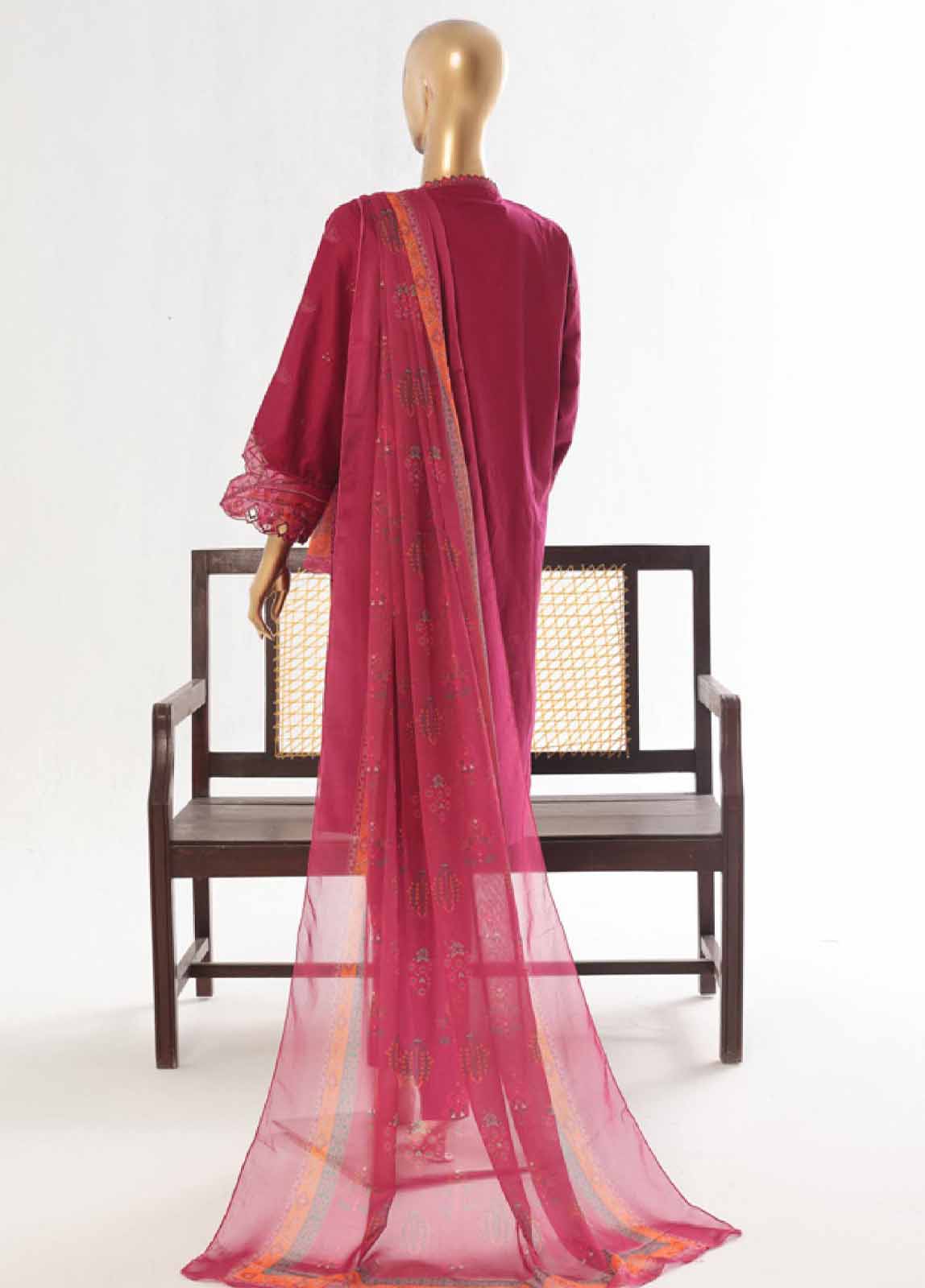 Bin Saeed Fabric - LF-45- 3 Piece Luxury Embroidered Stitched Suit