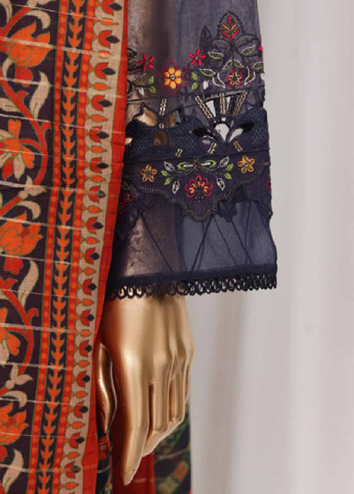 Bin Saeed Fabric - LF-46B- 3 Piece Luxury Embroidered Stitched Suit