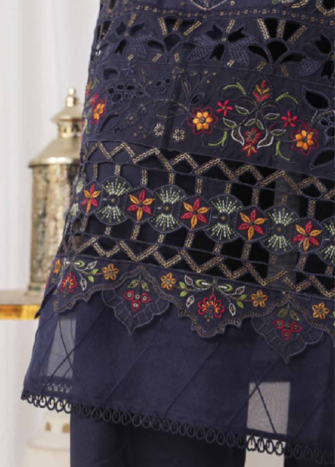 Bin Saeed Fabric - LF-46B- 3 Piece Luxury Embroidered Stitched Suit