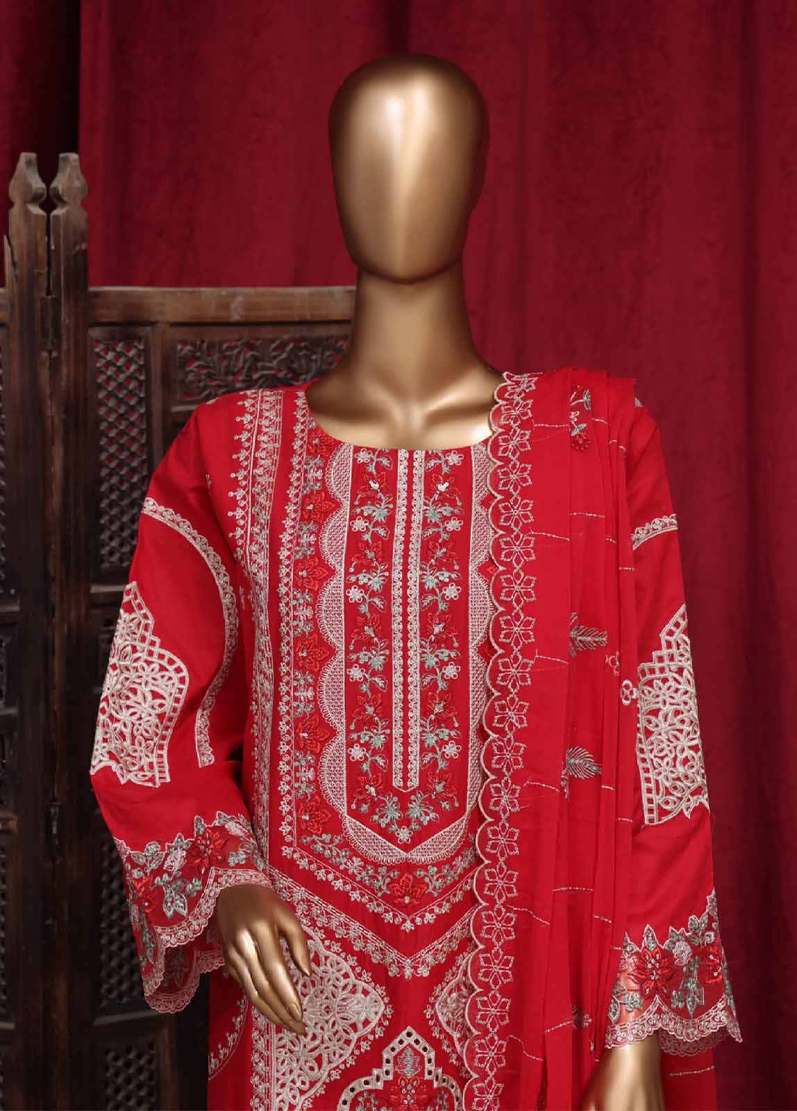 Bin Saeed Fabric - LF-48C- 3 Piece Luxury Embroidered Stitched Suit
