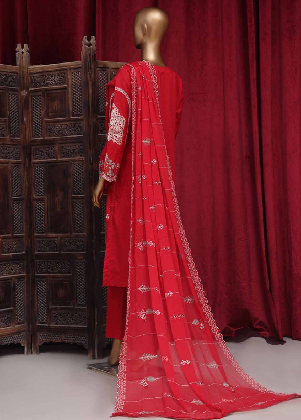 Bin Saeed Fabric - LF-48C- 3 Piece Luxury Embroidered Stitched Suit