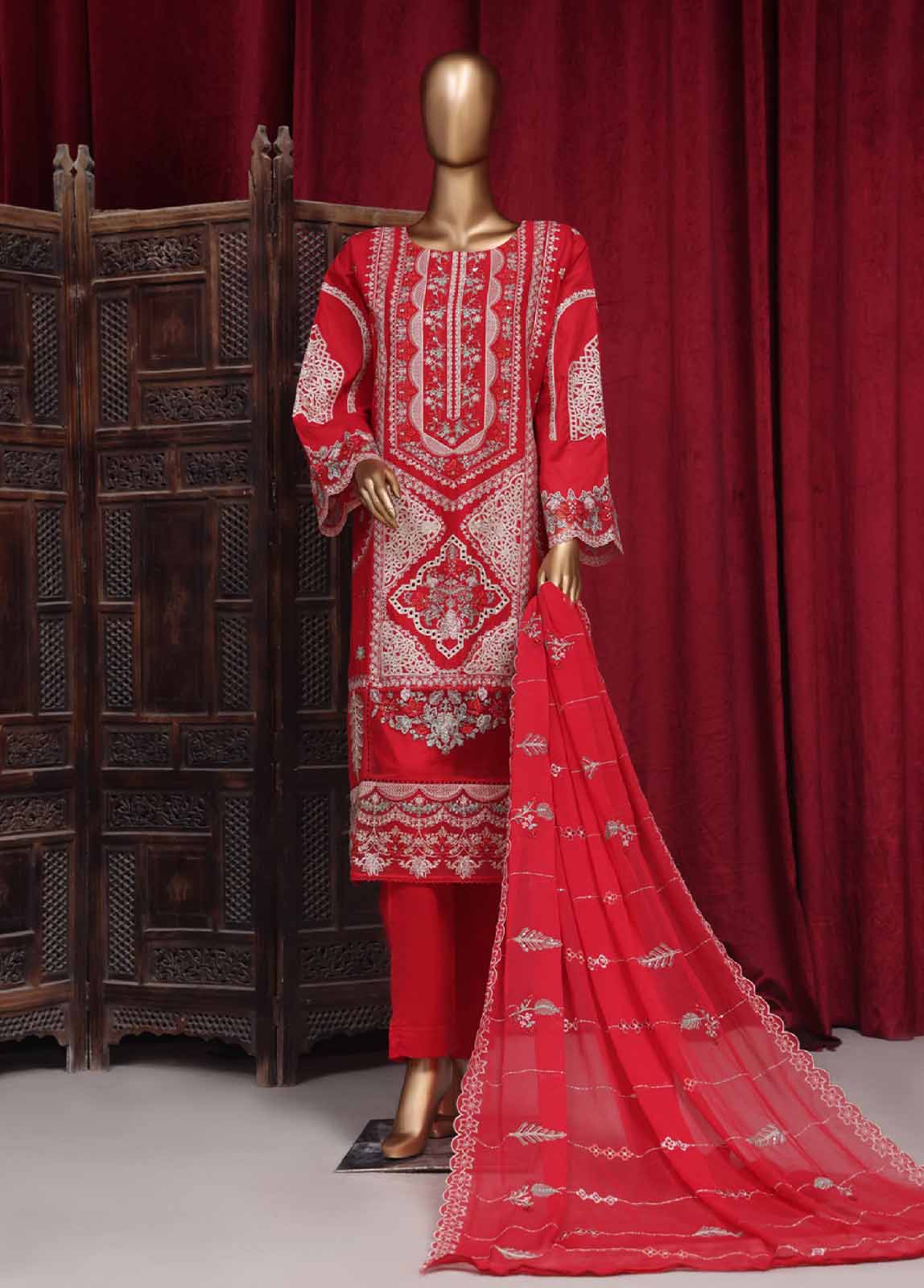 Bin Saeed Fabric - LF-48C- 3 Piece Luxury Embroidered Stitched Suit