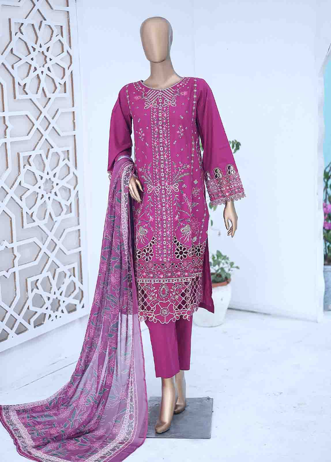 Bin Saeed Fabric - LF-CE-009- 3 Piece Embroidered Stitched Suit
