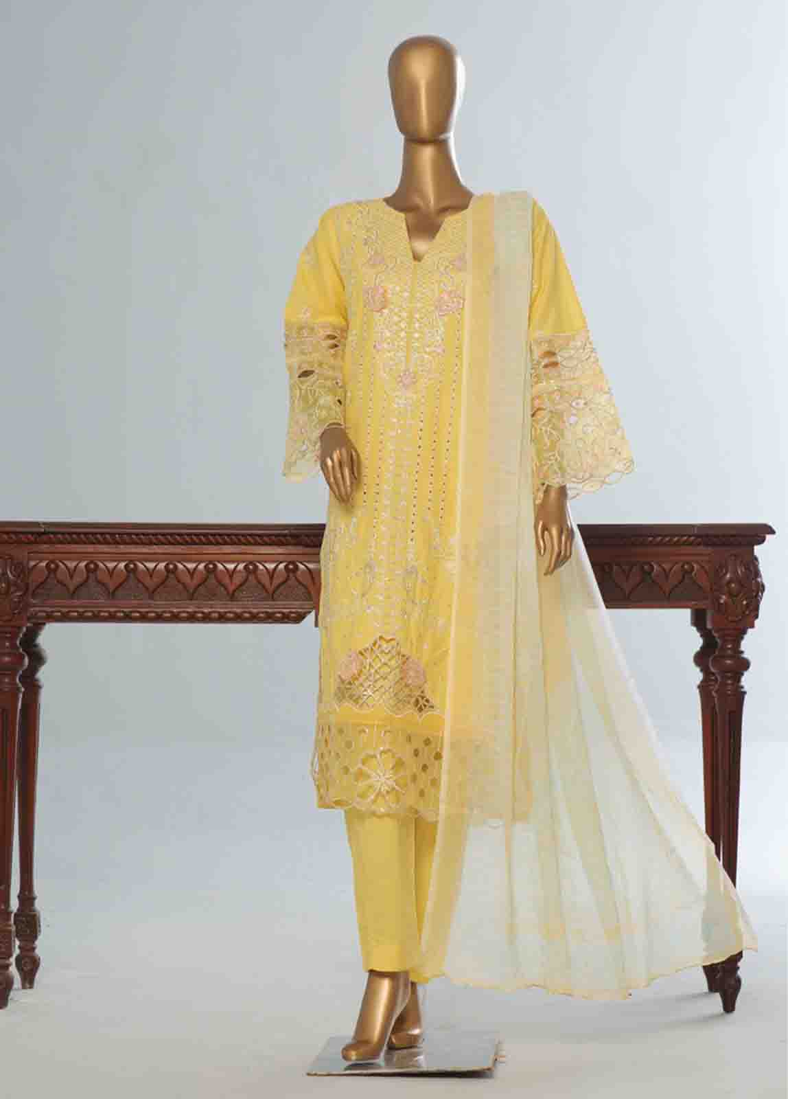 Bin Saeed Fabric - LF-CE-0101 B- 3 Piece Embroidered Stitched Suit