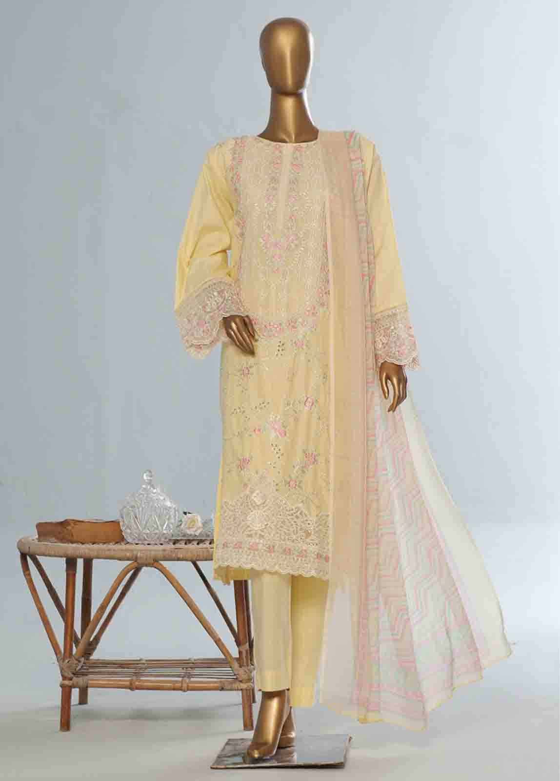 Bin Saeed Fabric - LF-CE-0103- 3 Piece Embroidered Stitched Suit
