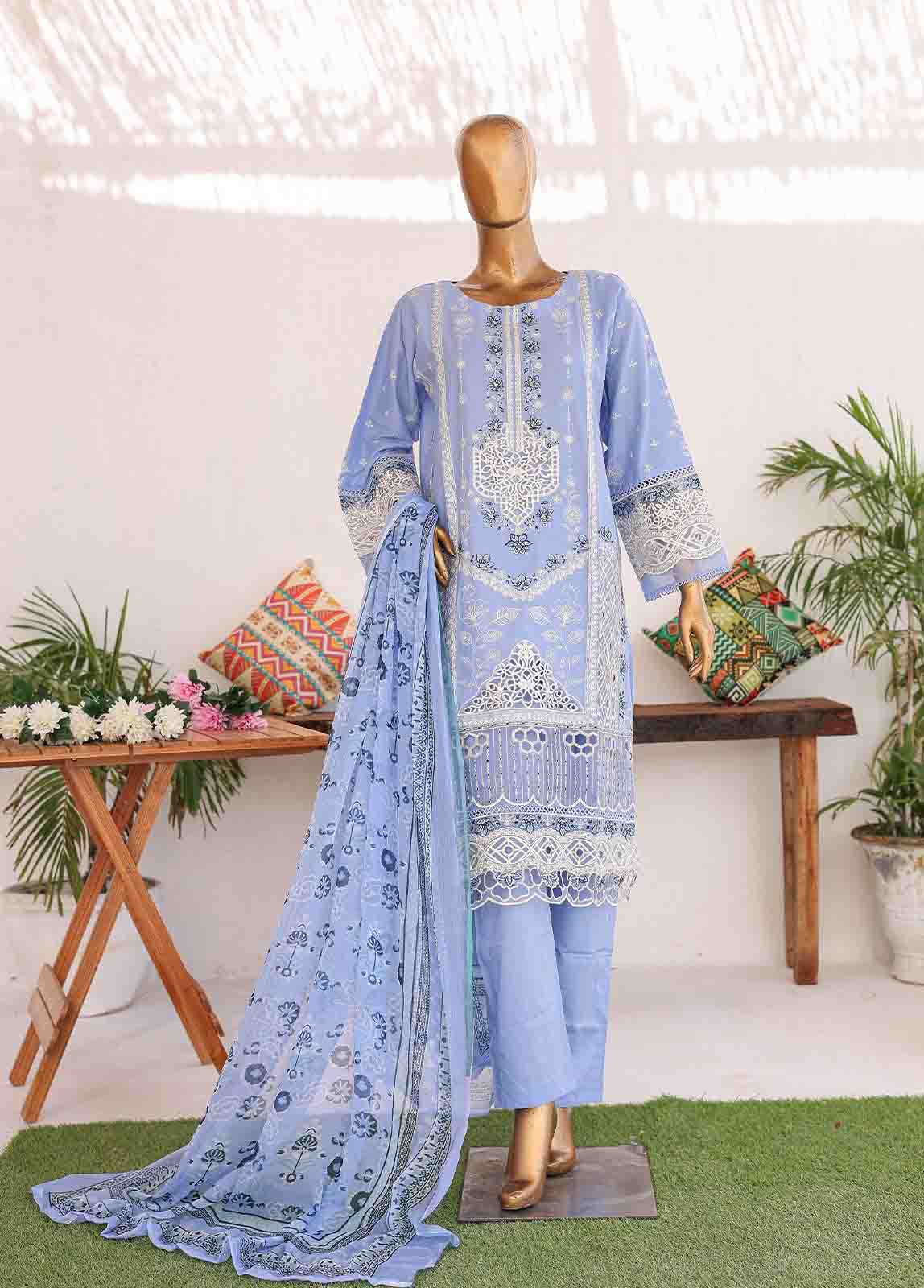 Bin Saeed Fabric - LF-CE-0110 B- 3 Piece Embroidered Stitched Suit
