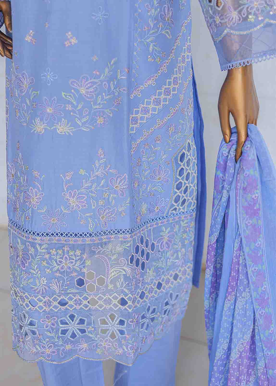 Bin Saeed Fabric - LF-CE-0110 C -3 Piece Printed Embroidered Suit