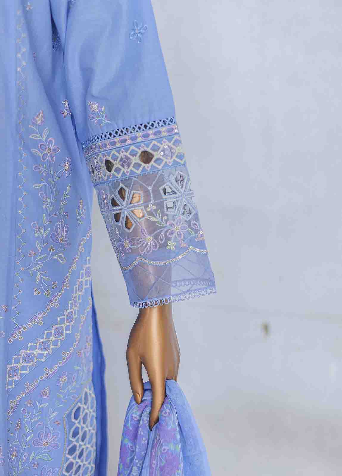 Bin Saeed Fabric - LF-CE-0110 C -3 Piece Printed Embroidered Suit