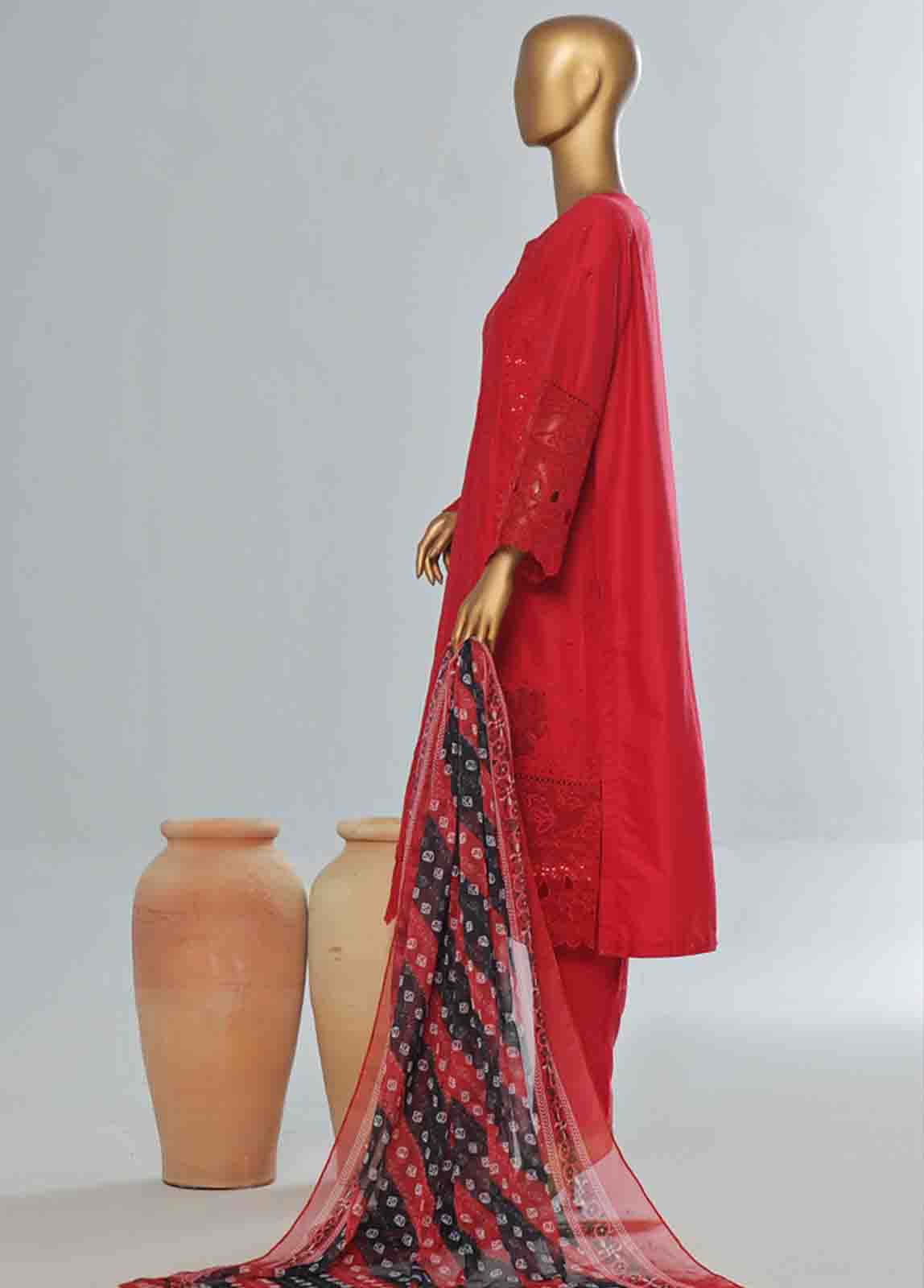 Bin Saeed Fabric - LF-CE-0118 A- 3 Piece Embroidered Stitched Suit