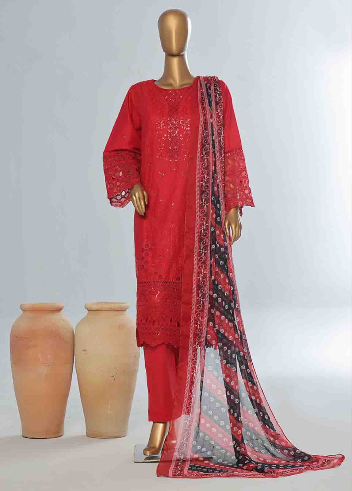 Bin Saeed Fabric - LF-CE-0118 A- 3 Piece Embroidered Stitched Suit