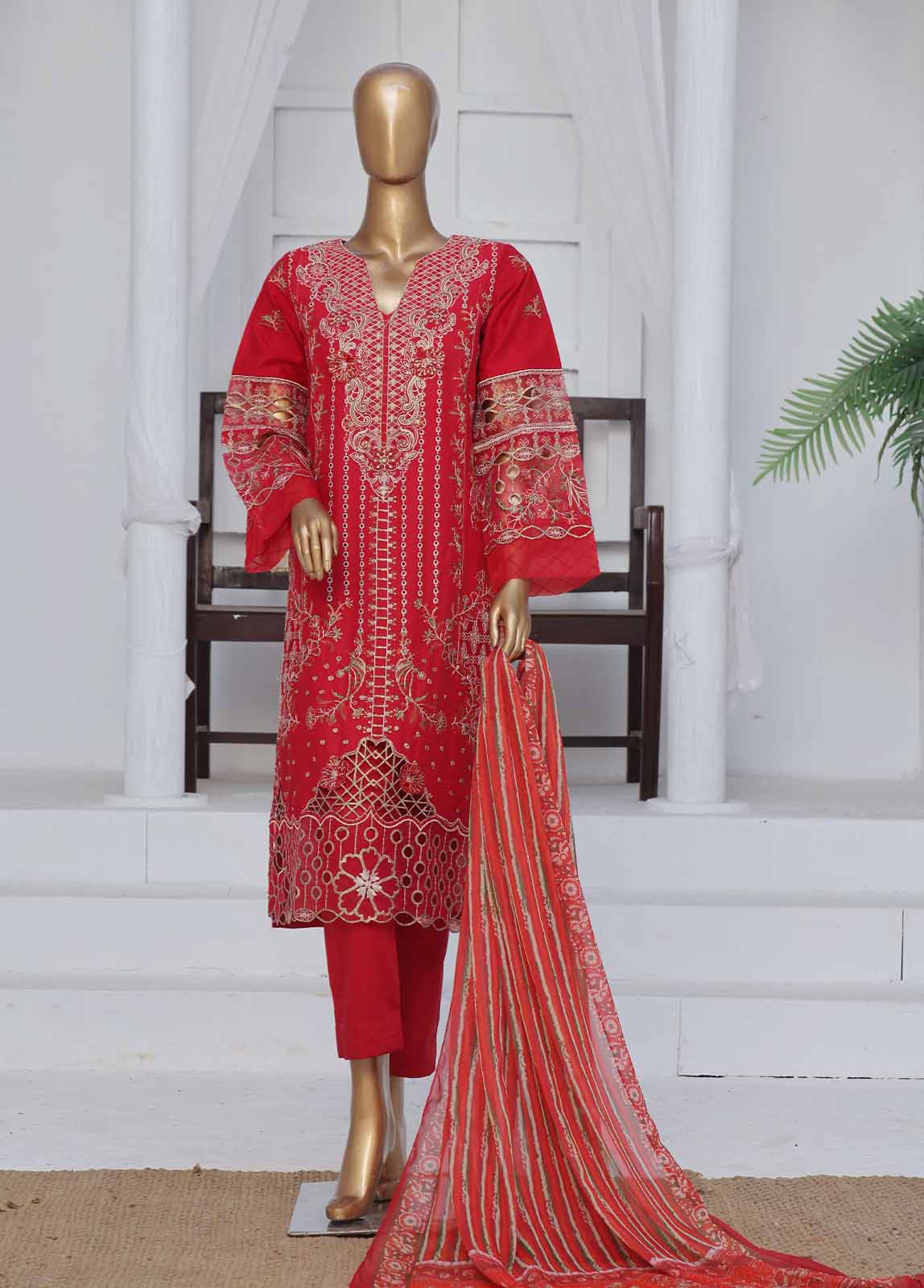 Bin Saeed Fabric - LF-CE-0118 B- 3 Piece Embroidered Stitched Suit