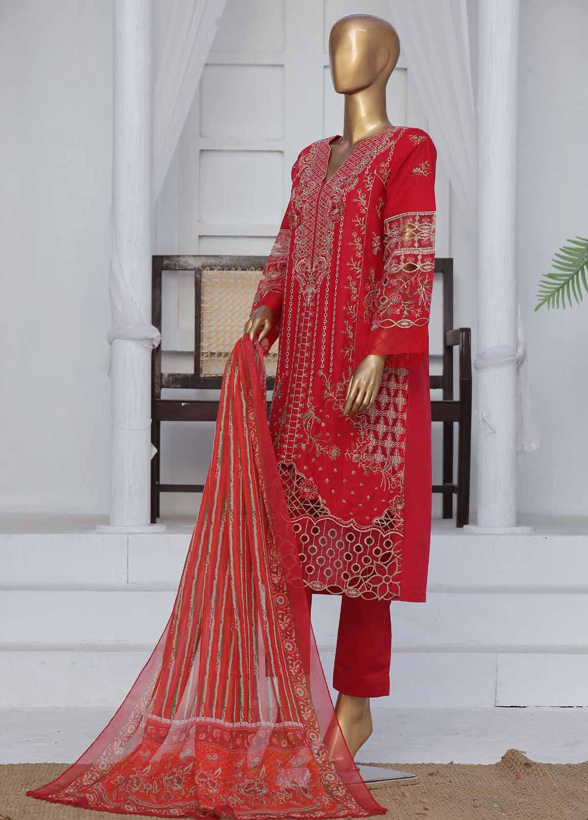 Bin Saeed Fabric - LF-CE-0118 B- 3 Piece Embroidered Stitched Suit