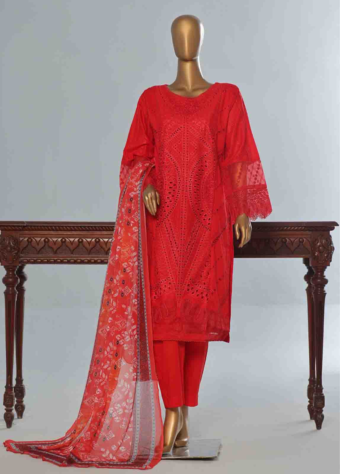 Bin Saeed Fabric - LF-CE-014- 3 Piece Embroidered Stitched Suit