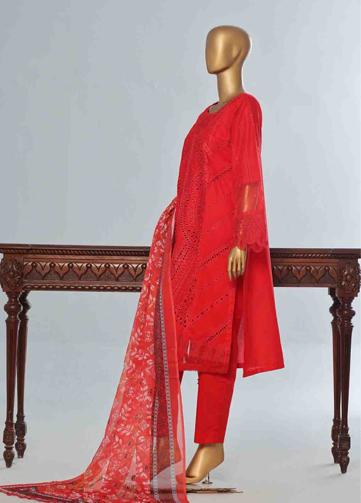 Bin Saeed Fabric - LF-CE-014- 3 Piece Embroidered Stitched Suit