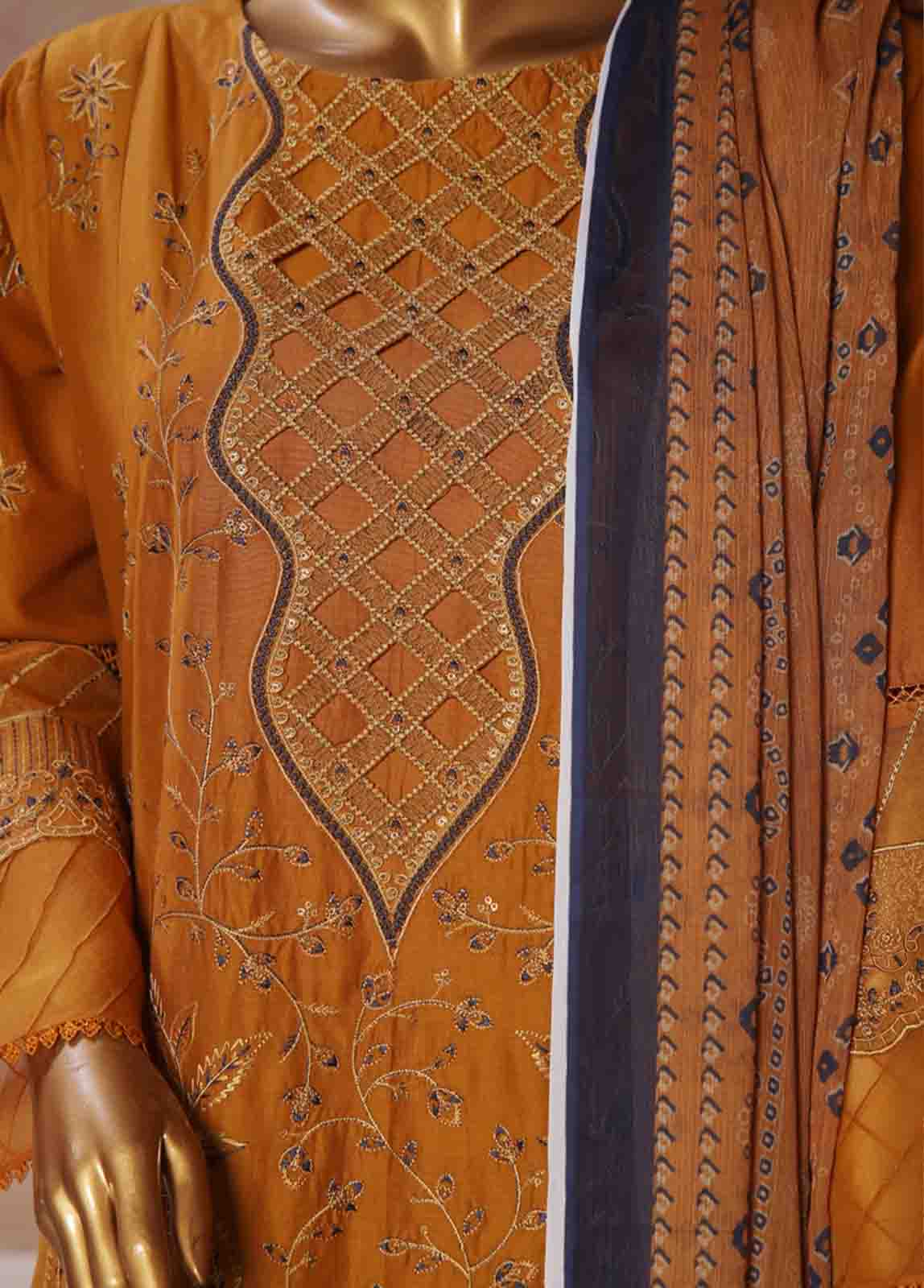 Bin Saeed Fabric - LF-CE-021 A- 3 Piece Embroidered Stitched Suit