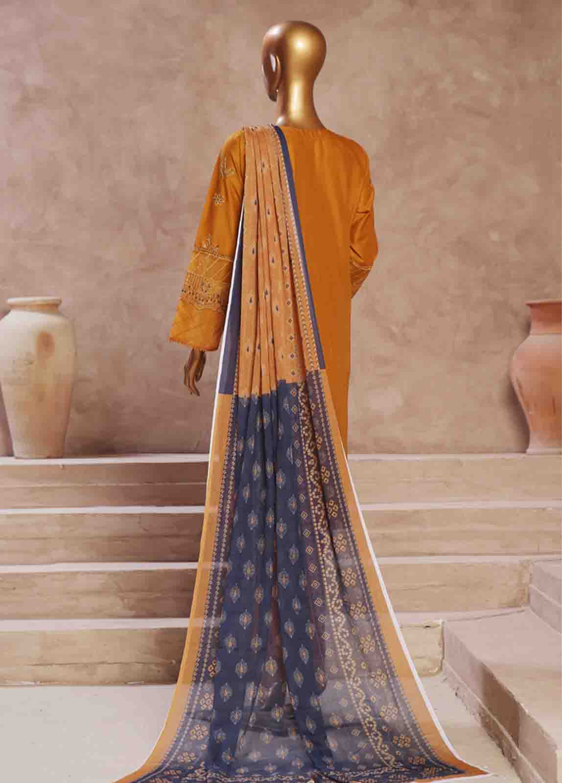 Bin Saeed Fabric - LF-CE-021 A- 3 Piece Embroidered Stitched Suit