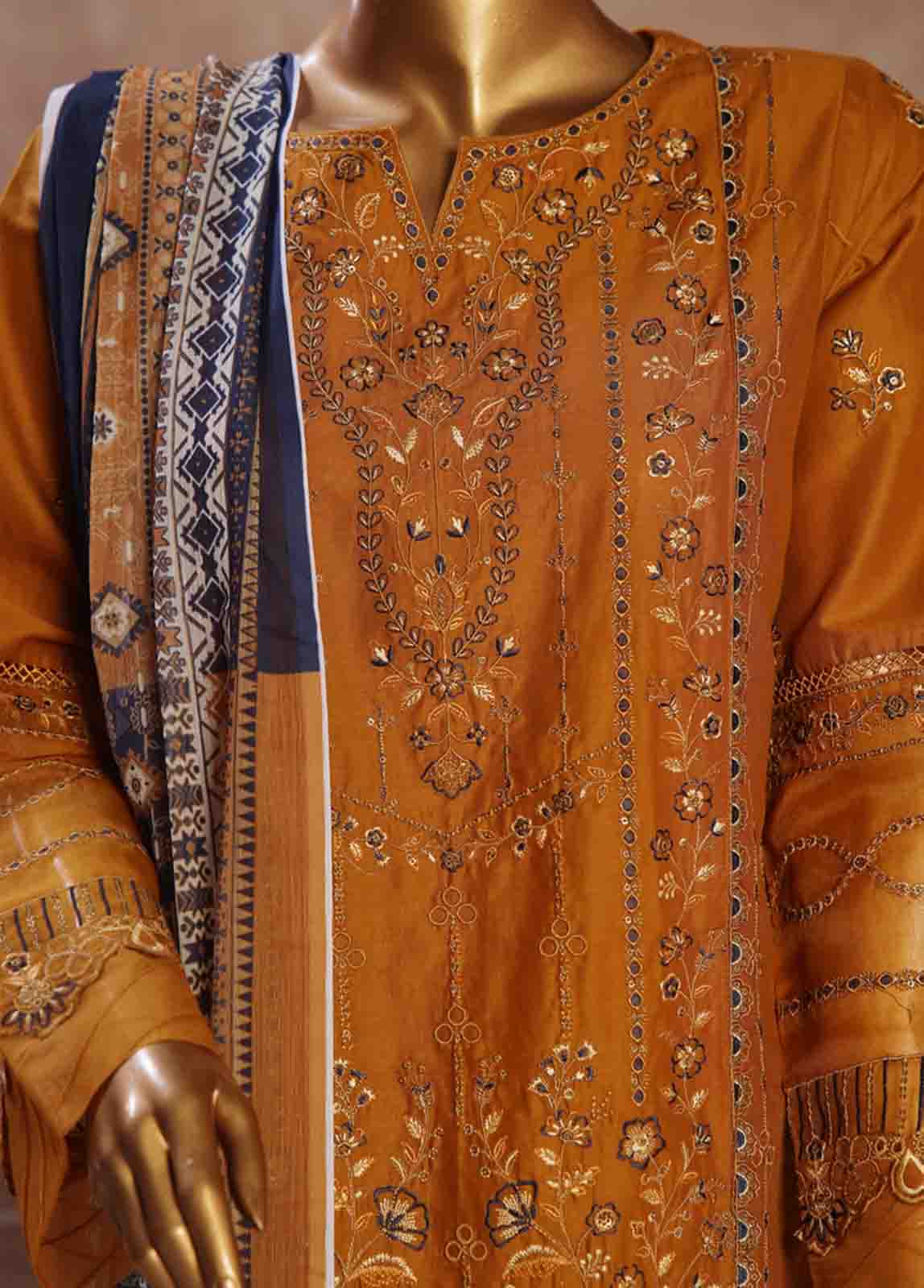 Bin Saeed Fabric - LF-CE-021 B- 3 Piece Embroidered Stitched Suit