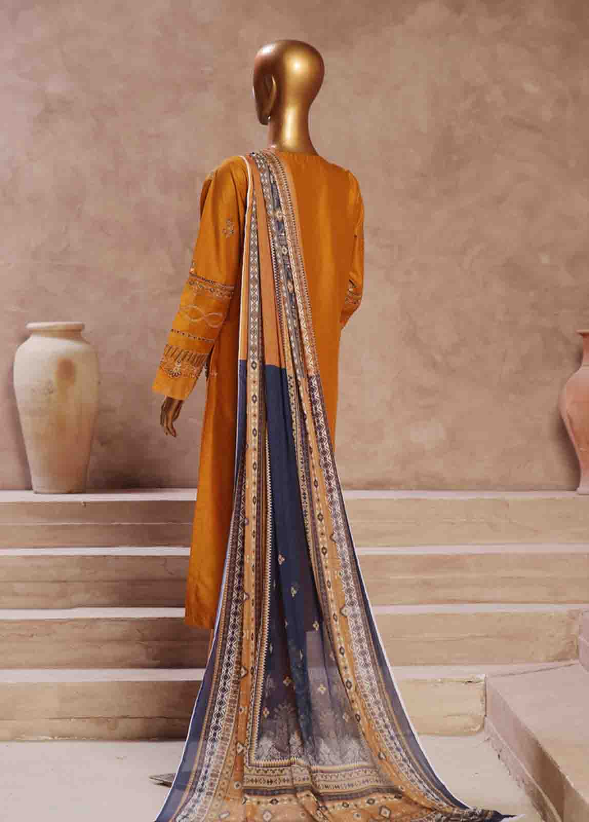 Bin Saeed Fabric - LF-CE-021 B- 3 Piece Embroidered Stitched Suit