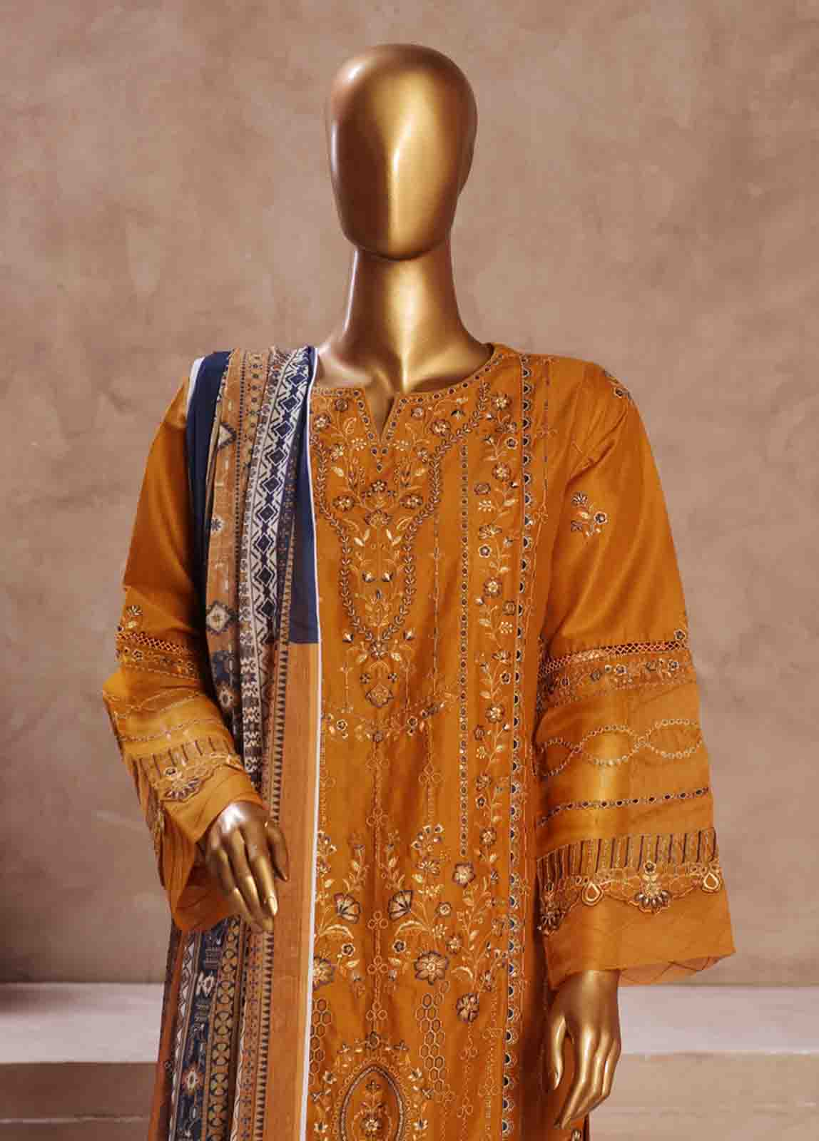 Bin Saeed Fabric - LF-CE-021 B- 3 Piece Embroidered Stitched Suit