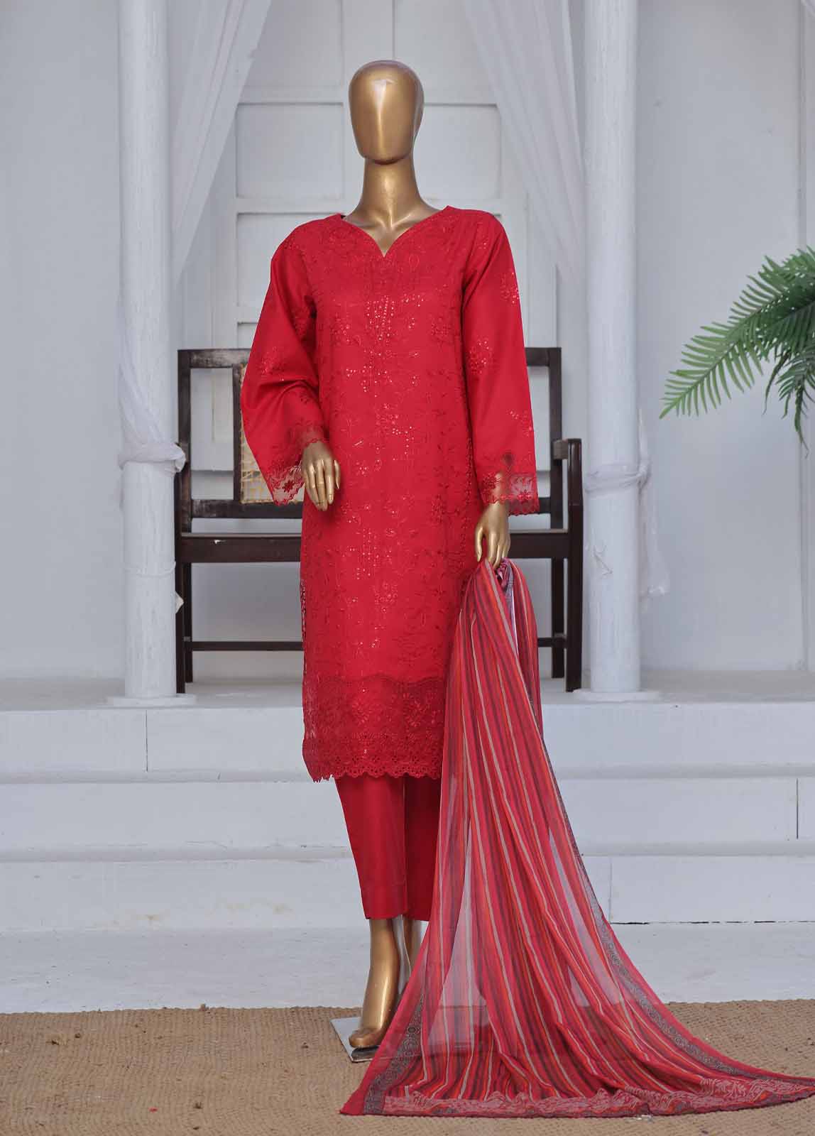 Bin Saeed Fabric - LF-CE-023 A- 3 Piece Embroidered Stitched Suit