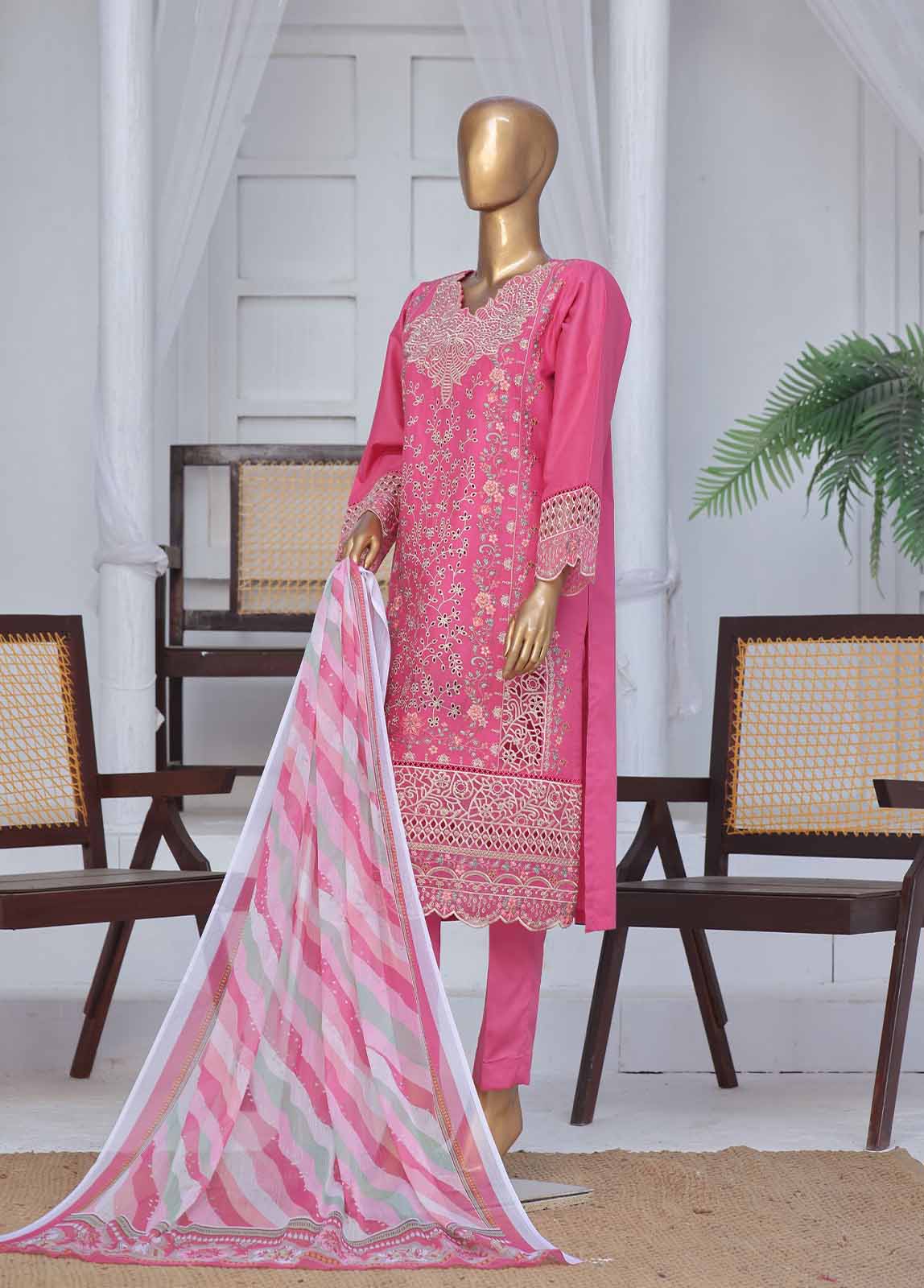Bin Saeed Fabric - LF-CE-031 B- 3 Piece Embroidered Stitched Suit