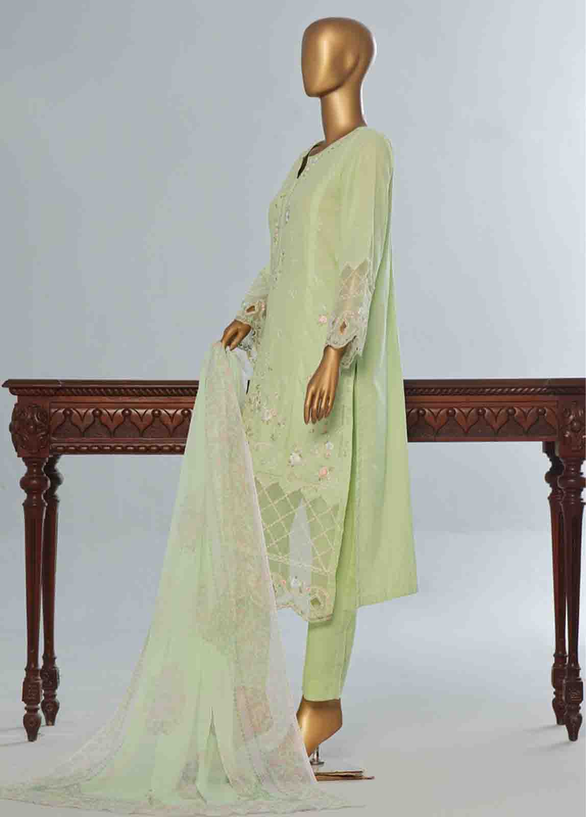 Bin Saeed Fabric - LF-CE-032 A- 3 Piece Embroidered Stitched Suit