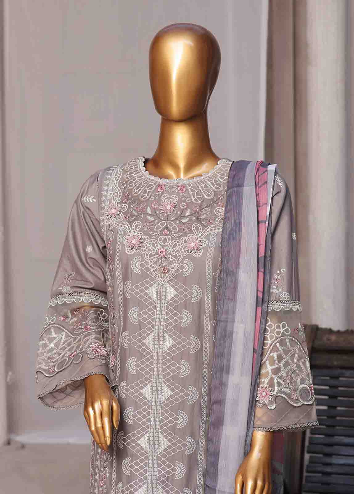 Bin Saeed Fabric - LF-CE-037 A- 3 Piece Embroidered Stitched Suit
