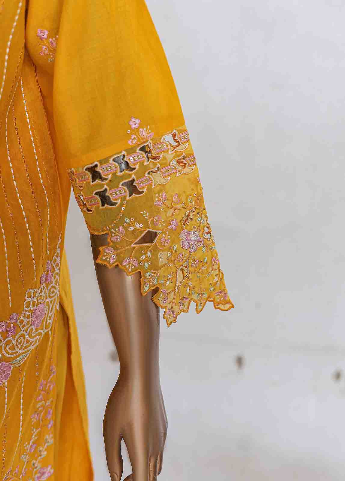 Bin Saeed Fabric - LF-CE-040 -3 Piece Printed Embroidered Cotton Suit