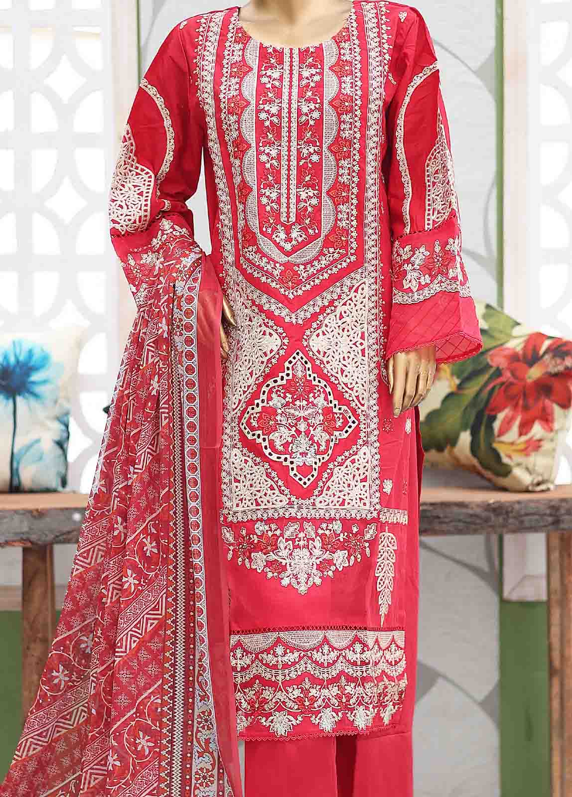 Bin Saeed Fabric - LF-CE-043 A- 3 Piece Embroidered Stitched Suit