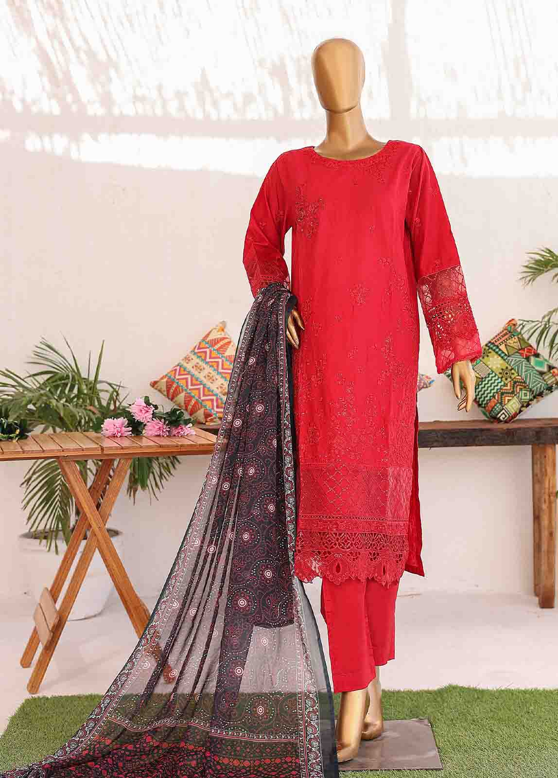 Bin Saeed Fabric - LF-CE-043 B- 3 Piece Embroidered Stitched Suit