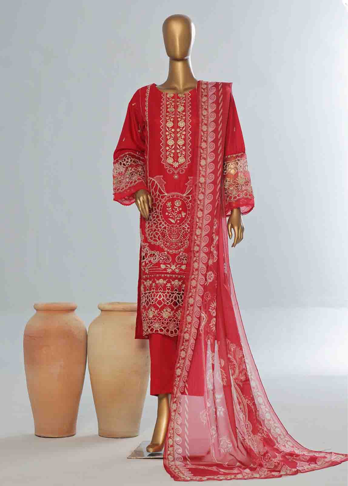 Bin Saeed Fabric - LF-CE-043 C- 3 Piece Embroidered Stitched Suit