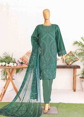 Bin Saeed Fabric - LF-CE-043 D- 3 Piece Embroidered Stitched Suit