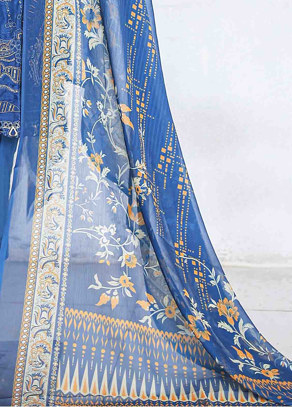 Bin Saeed Fabric - LF-CE-048 A -3 Piece Printed Embroidered Suit