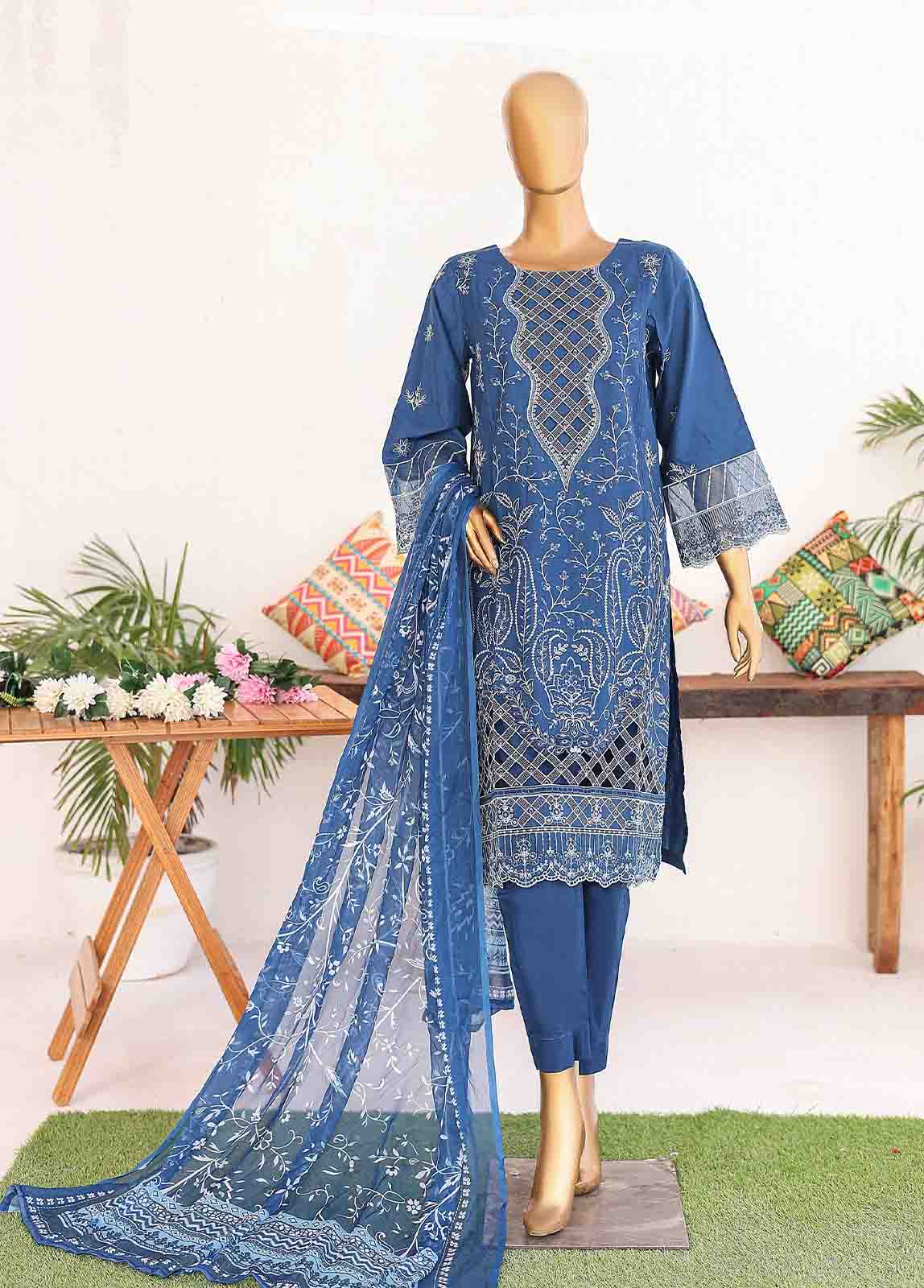 Bin Saeed Fabric - LF-CE-048 C- 3 Piece Embroidered Stitched Suit