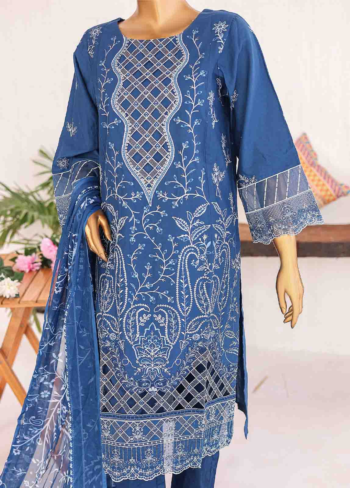 Bin Saeed Fabric - LF-CE-048 C- 3 Piece Embroidered Stitched Suit