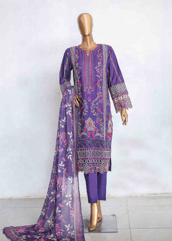Bin Saeed Fabric - LF-CE-050 -3 Piece Printed Embroidered Suit