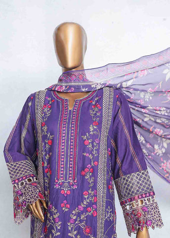 Bin Saeed Fabric - LF-CE-050 -3 Piece Printed Embroidered Suit